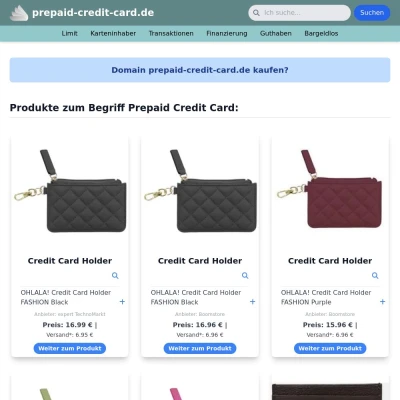 Screenshot prepaid-credit-card.de