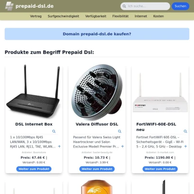 Screenshot prepaid-dsl.de