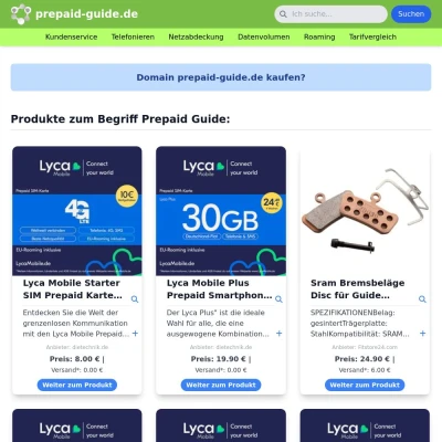 Screenshot prepaid-guide.de