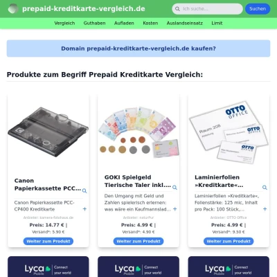 Screenshot prepaid-kreditkarte-vergleich.de