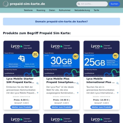 Screenshot prepaid-sim-karte.de