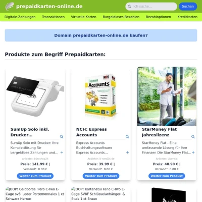 Screenshot prepaidkarten-online.de