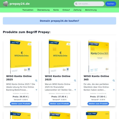 Screenshot prepay24.de
