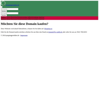 Screenshot preppingprodukte.de