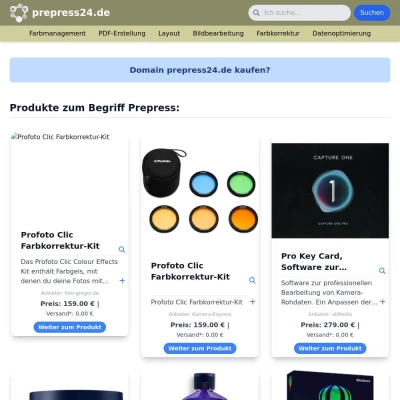 Screenshot prepress24.de