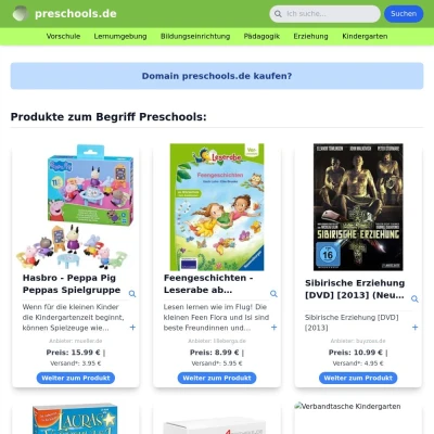 Screenshot preschools.de