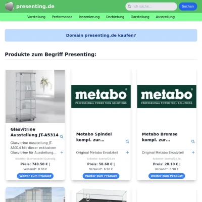 Screenshot presenting.de