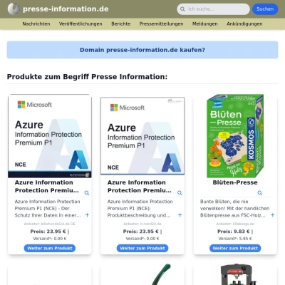 Screenshot presse-information.de