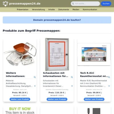 Screenshot pressemappen24.de