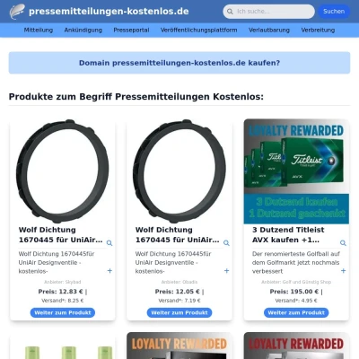 Screenshot pressemitteilungen-kostenlos.de