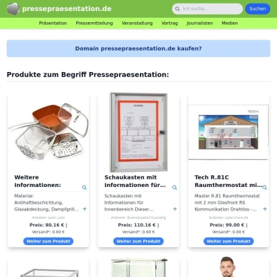 Screenshot pressepraesentation.de