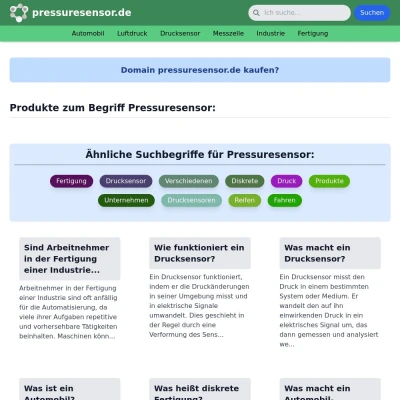 Screenshot pressuresensor.de