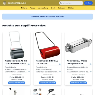 Screenshot presswalze.de