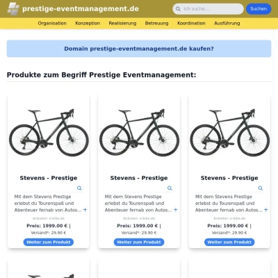 Screenshot prestige-eventmanagement.de