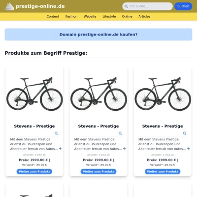 Screenshot prestige-online.de