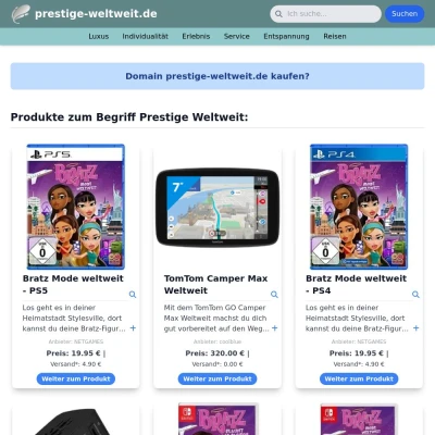 Screenshot prestige-weltweit.de