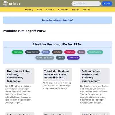 Screenshot prfa.de