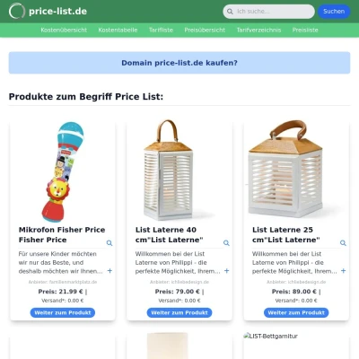 Screenshot price-list.de