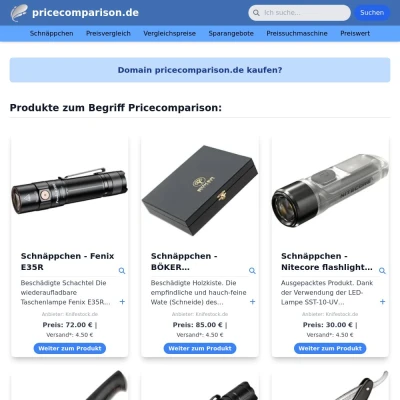 Screenshot pricecomparison.de