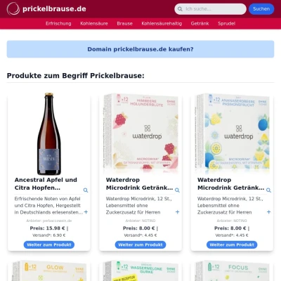 Screenshot prickelbrause.de