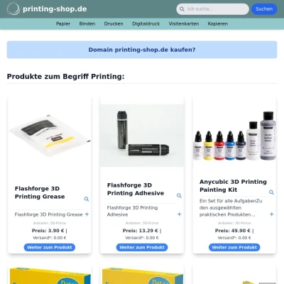 Screenshot printing-shop.de