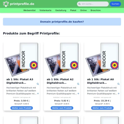 Screenshot printprofile.de