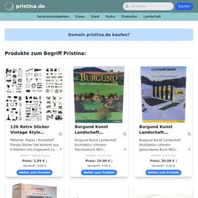 Screenshot pristina.de
