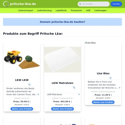 Screenshot pritsche-lkw.de