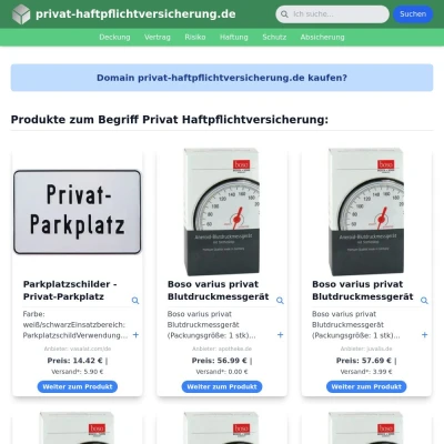 Screenshot privat-haftpflichtversicherung.de