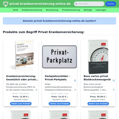 Screenshot privat-krankenversicherung-online.de