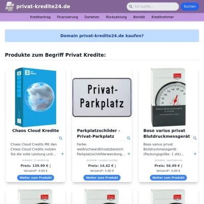 Screenshot privat-kredite24.de