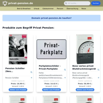 Screenshot privat-pension.de