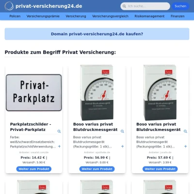 Screenshot privat-versicherung24.de