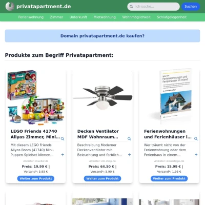 Screenshot privatapartment.de