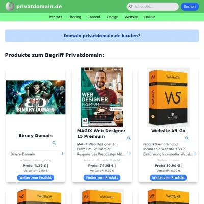 Screenshot privatdomain.de
