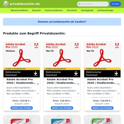 Screenshot privatdozentin.de