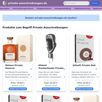 Screenshot private-ausschreibungen.de