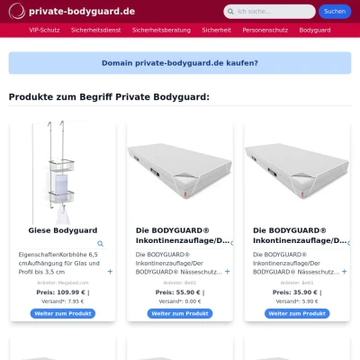 Screenshot private-bodyguard.de