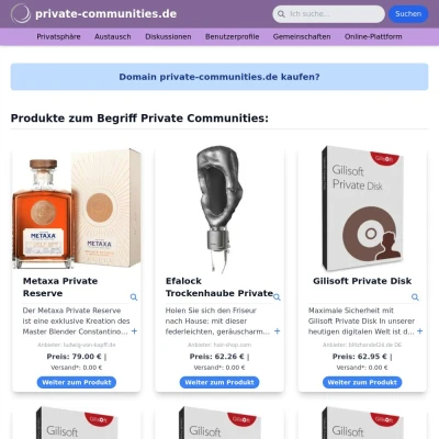 Screenshot private-communities.de