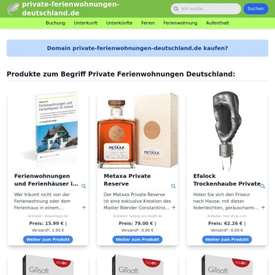 Screenshot private-ferienwohnungen-deutschland.de