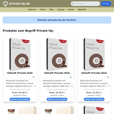 Screenshot private-hp.de