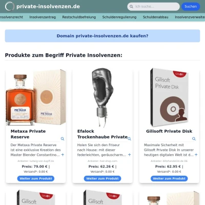 Screenshot private-insolvenzen.de