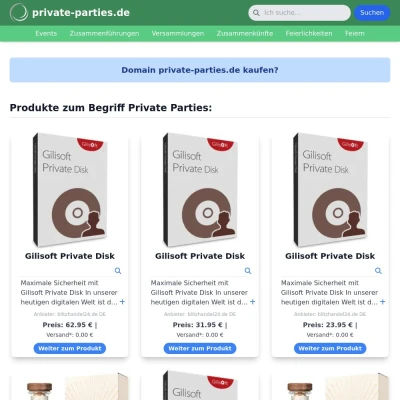 Screenshot private-parties.de