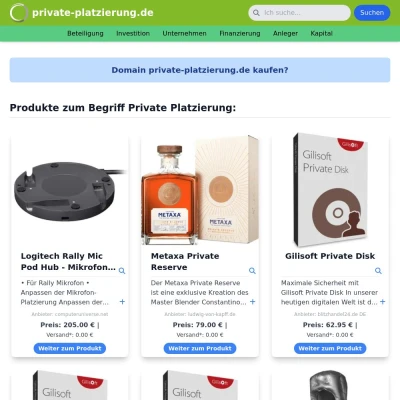 Screenshot private-platzierung.de