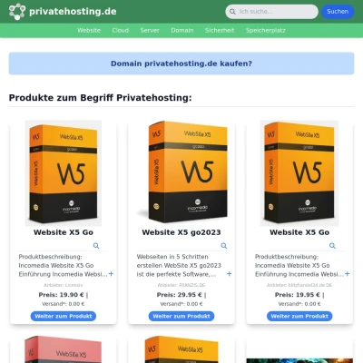 Screenshot privatehosting.de