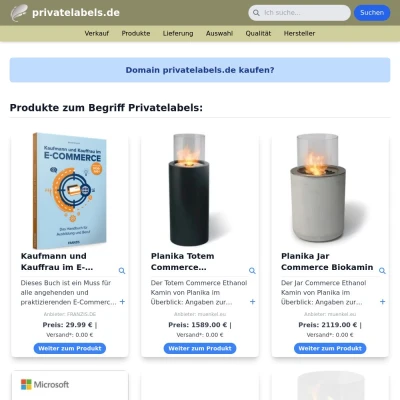 Screenshot privatelabels.de