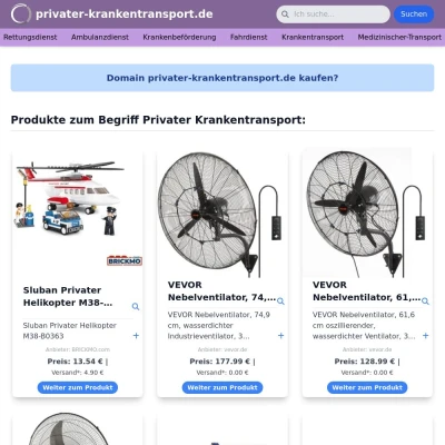 Screenshot privater-krankentransport.de