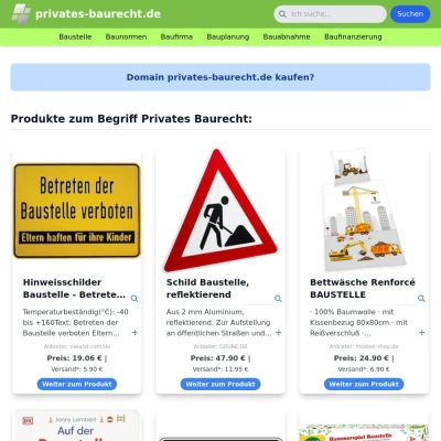 Screenshot privates-baurecht.de