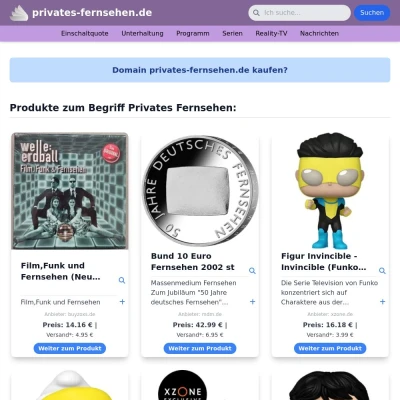 Screenshot privates-fernsehen.de
