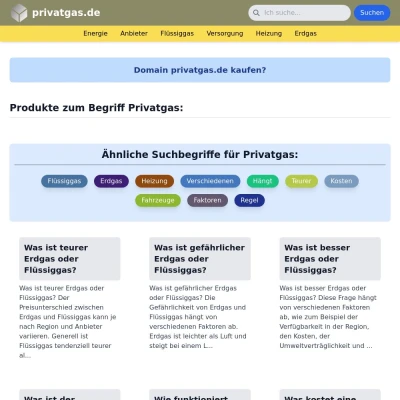 Screenshot privatgas.de